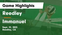 Reedley  vs Immanuel  Game Highlights - Sept. 22, 2023