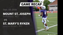 Recap: Mount St. Joseph  vs. St. Mary's Ryken  2016