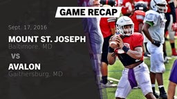 Recap: Mount St. Joseph  vs. Avalon  2016