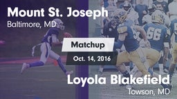 Matchup: Mount St. Joseph vs. Loyola Blakefield  2016