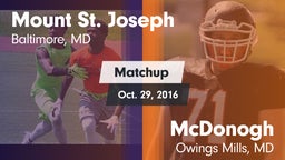 Matchup: Mount St. Joseph vs. McDonogh  2016