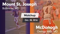 Matchup: Mount St. Joseph vs. McDonogh  2016