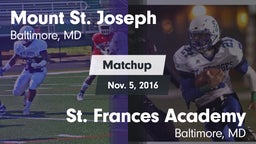 Matchup: Mount St. Joseph vs. St. Frances Academy  2016