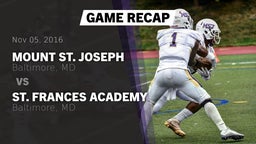 Recap: Mount St. Joseph  vs. St. Frances Academy  2016