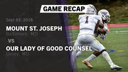 Recap: Mount St. Joseph  vs. Our Lady of Good Counsel  2016