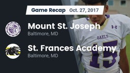 Recap: Mount St. Joseph  vs. St. Frances Academy  2017