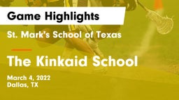 St. Mark's School of Texas vs The Kinkaid School Game Highlights - March 4, 2022