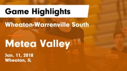 Wheaton-Warrenville South  vs Metea Valley  Game Highlights - Jan. 11, 2018