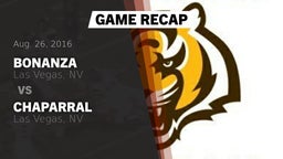 Recap: Bonanza  vs. Chaparral  2016