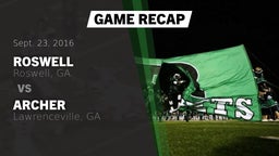 Recap: Roswell  vs. Archer  2016