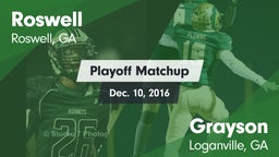 Matchup: Roswell  vs. Grayson  2016