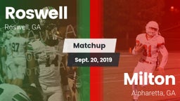 Matchup: Roswell  vs. Milton  2019