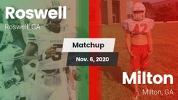 Matchup: Roswell  vs. Milton  2020
