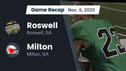 Recap: Roswell  vs. Milton  2020