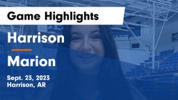 Harrison  vs Marion  Game Highlights - Sept. 23, 2023