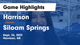 Harrison  vs Siloam Springs  Game Highlights - Sept. 26, 2023