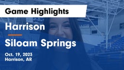 Harrison  vs Siloam Springs  Game Highlights - Oct. 19, 2023