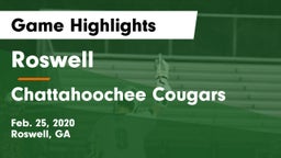 Roswell  vs Chattahoochee Cougars Game Highlights - Feb. 25, 2020