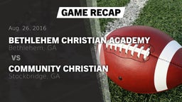 Recap: Bethlehem Christian Academy  vs. Community Christian  2016