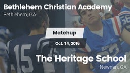 Matchup: Bethlehem Christian  vs. The Heritage School 2016