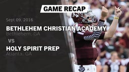 Recap: Bethlehem Christian Academy  vs. Holy Spirit Prep  2016