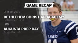 Recap: Bethlehem Christian Academy  vs. Augusta Prep Day  2016