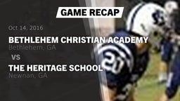 Recap: Bethlehem Christian Academy  vs. The Heritage School 2016
