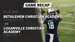 Recap: Bethlehem Christian Academy  vs. Loganville Christian Academy  2016
