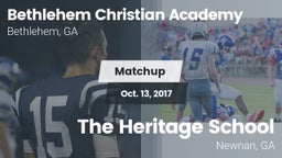 Matchup: Bethlehem Christian  vs. The Heritage School 2017