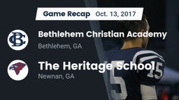 Recap: Bethlehem Christian Academy  vs. The Heritage School 2017