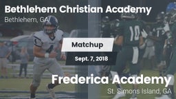 Matchup: Bethlehem Christian  vs. Frederica Academy  2018