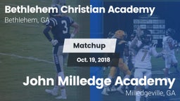 Matchup: Bethlehem Christian  vs. John Milledge Academy  2018