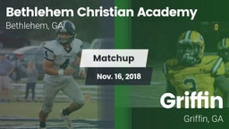 Matchup: Bethlehem Christian  vs. Griffin  2018