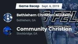 Recap: Bethlehem Christian Academy  vs. Community Christian  2019