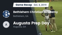 Recap: Bethlehem Christian Academy  vs. Augusta Prep Day  2019
