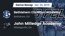 Recap: Bethlehem Christian Academy  vs. John Milledge Academy  2019