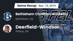 Recap: Bethlehem Christian Academy  vs. Deerfield-Windsor  2019