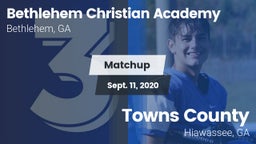 Matchup: Bethlehem Christian  vs. Towns County  2020