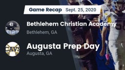 Recap: Bethlehem Christian Academy  vs. Augusta Prep Day  2020