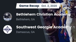 Recap: Bethlehem Christian Academy  vs. Southwest Georgia Academy  2020