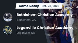 Recap: Bethlehem Christian Academy  vs. Loganville Christian Academy  2020