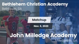Matchup: Bethlehem Christian  vs. John Milledge Academy  2020