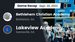 Recap: Bethlehem Christian Academy  vs. Lakeview Academy  2022