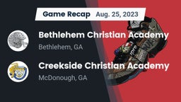 Recap: Bethlehem Christian Academy  vs. Creekside Christian Academy 2023