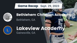 Recap: Bethlehem Christian Academy  vs. Lakeview Academy  2023