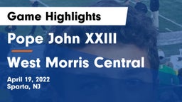 Pope John XXIII  vs West Morris Central  Game Highlights - April 19, 2022