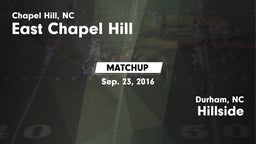 Matchup: East Chapel Hill vs. Hillside  2016