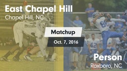 Matchup: East Chapel Hill vs. Person  2016