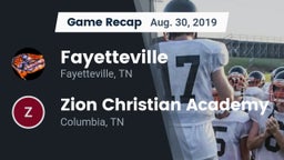 Recap: Fayetteville  vs. Zion Christian Academy  2019