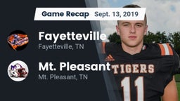 Recap: Fayetteville  vs. Mt. Pleasant  2019